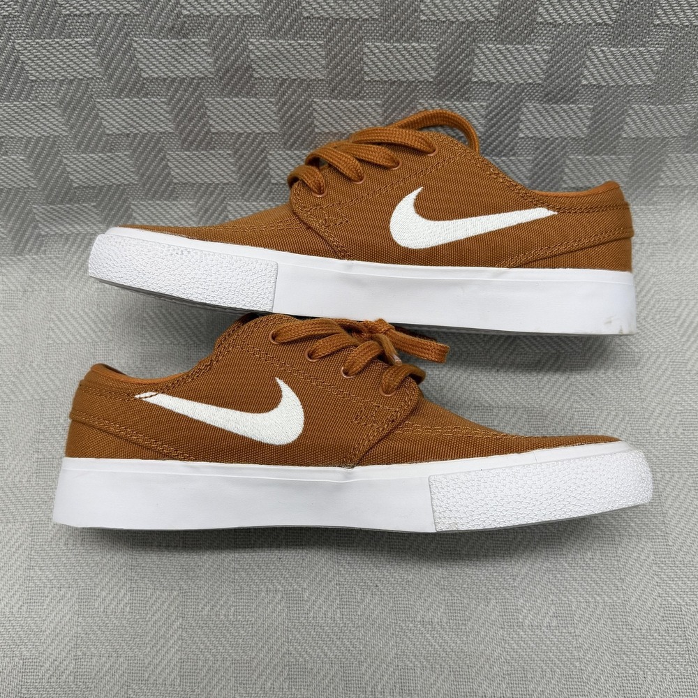 Nike SB Stefan Janoski Shoes Mens Size 4 Brown White Canvas Zoom Air AR7718-208 - Picture 7 of 8